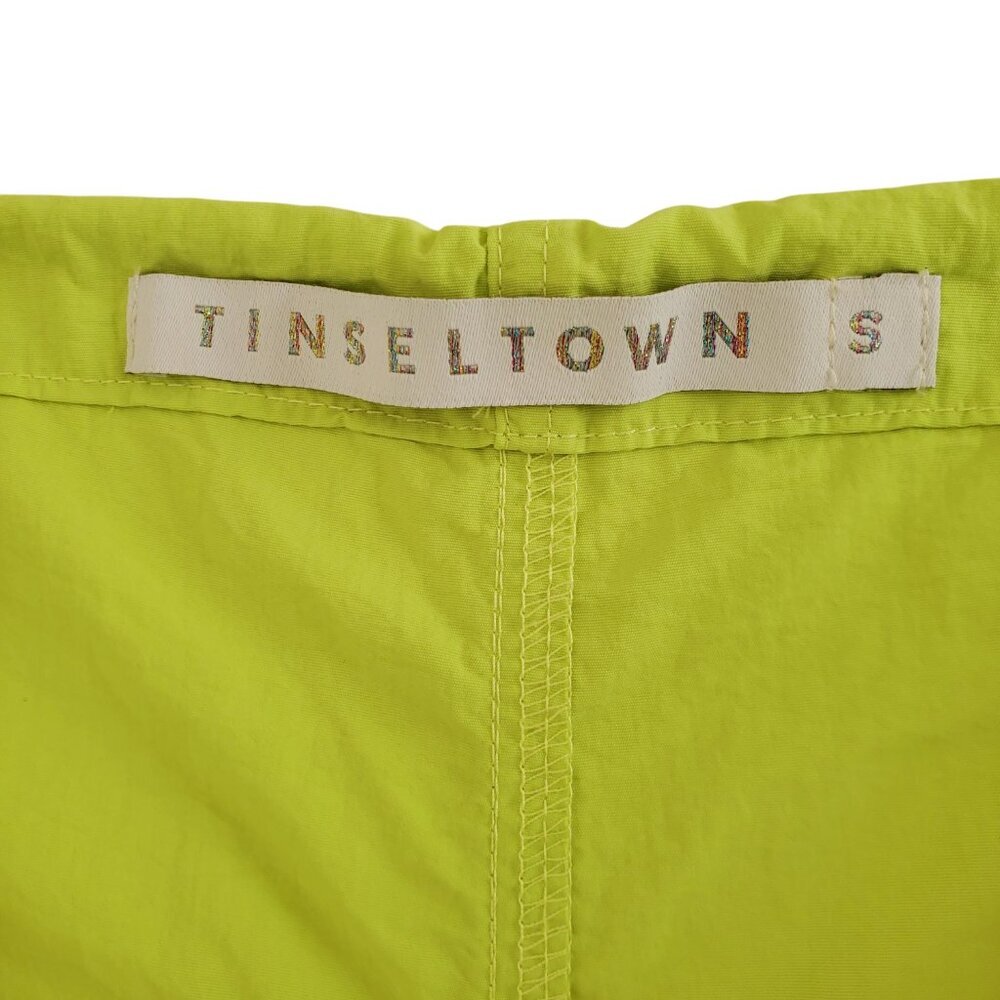 Tinseltown Bright Lime Green Chartreuse Parachute Pants Oversized Y2K Size S - Picture 9 of 16